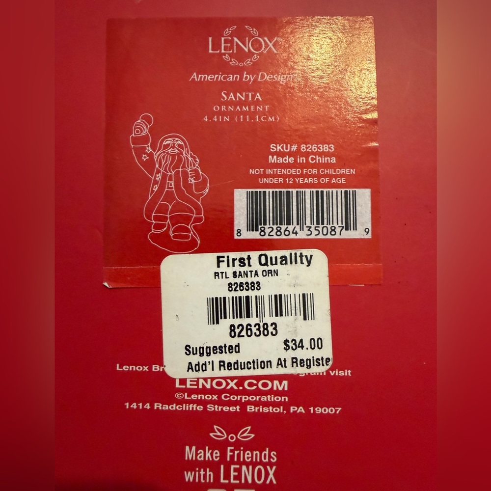 NIB Lenox Rare Santa Ornament with pink suit - Picture 2 of 6